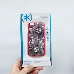 NWT Speck FabShell Floral Black Red Phone Case IPhone 5/5s